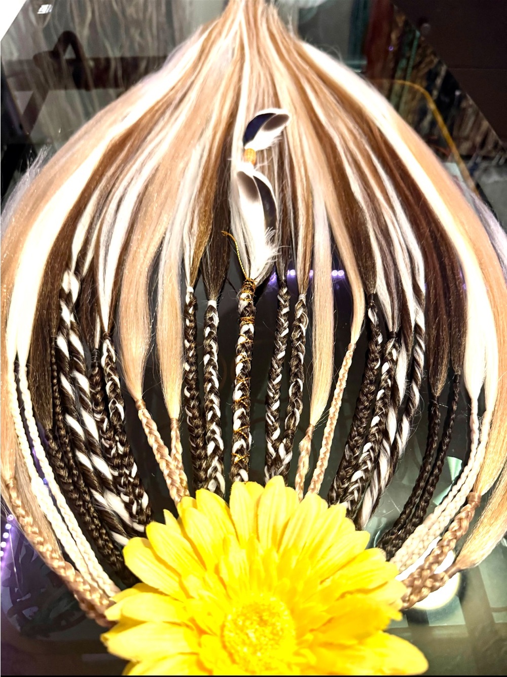 Blonde & Brown Braided Hair Extensions - Multi-Tone Accent
